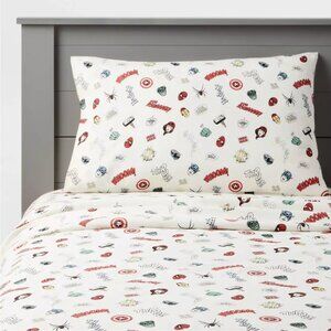 NWT Marvel x Pillowfort Icons Sheet Set QUEEN